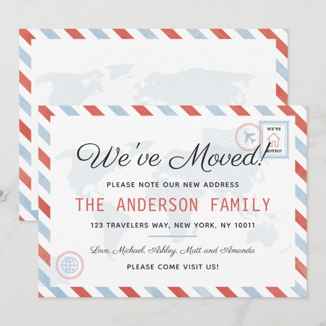 Nous avons déplacé la carte d'invitation de carte (Devant / Derrière)