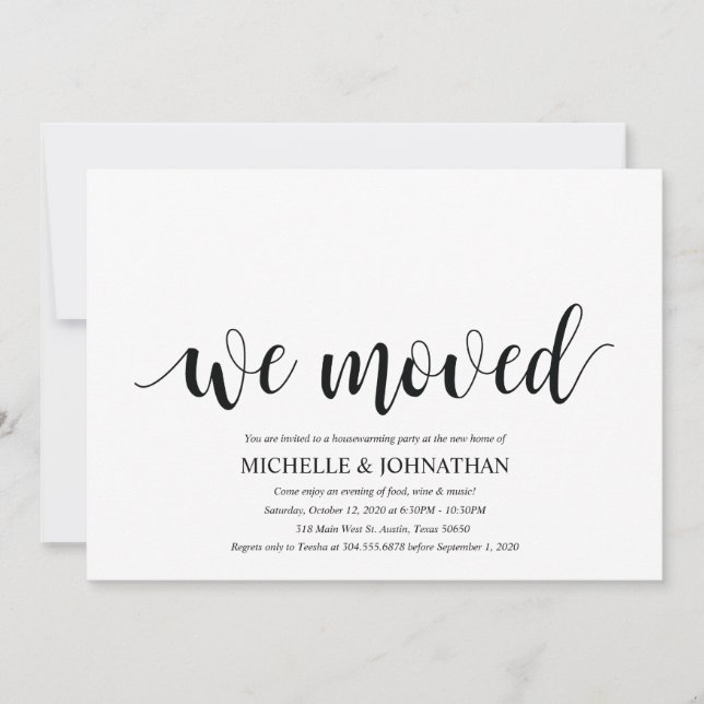 Nous avons déplacé les cartes d'invitation de la f (Devant)