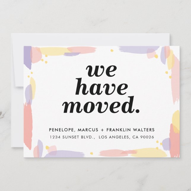 NOUS AVONS DÉPLACÉ moderne peint nouvelle carte d' (Devant)