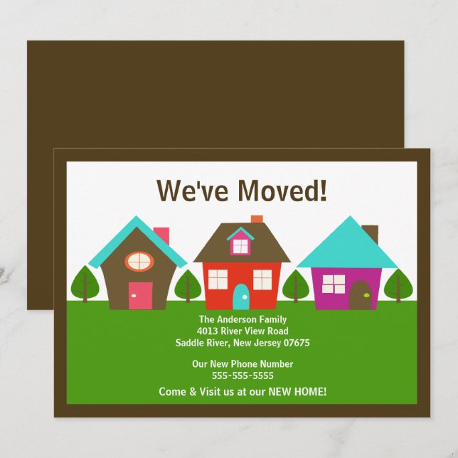 Nous avons déplacé un nouveau Faire-part de déplac (Devant / Derrière)