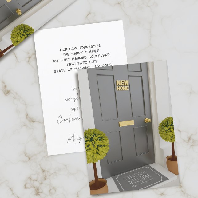 Nous avons déplacé une nouvelle carte de Faire-par (Everyone is welcome at your new home. Just add your details)