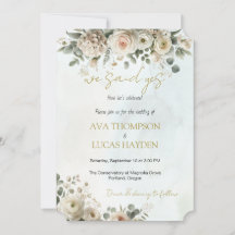 Nous Avons Dit Oui Blush & Gold Floral Faire-part 