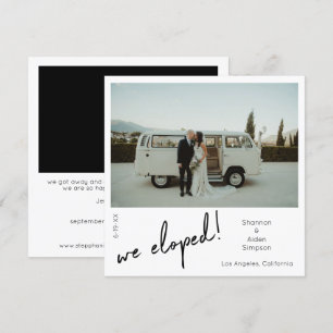 Nous Avons Elopé Le Faire-part Photo Instant