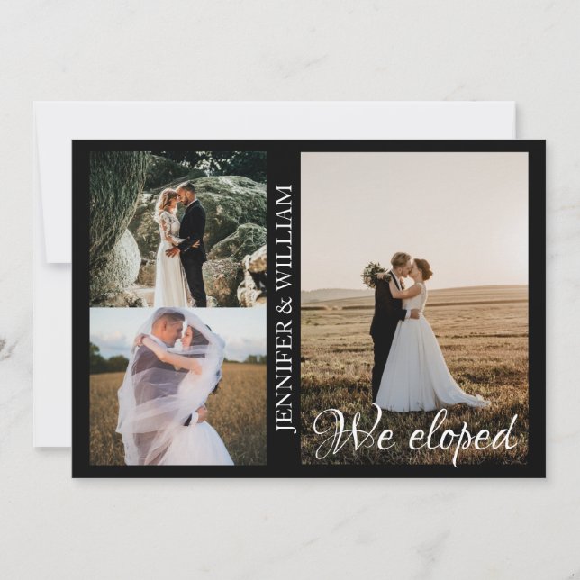 Nous avons Eloped Photo Collage Mariage Faire-part (Devant)