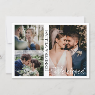 Nous avons Eloped Photo Collage Mariage Faire-part