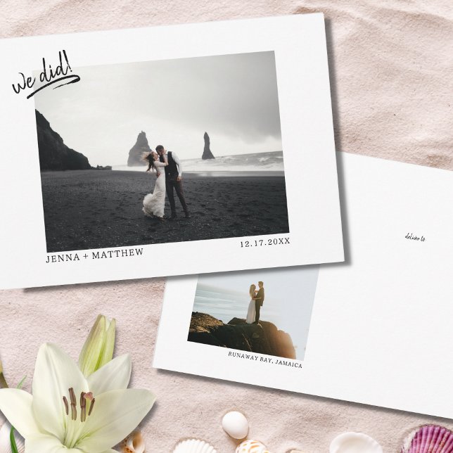 Nous Avons Fait Elopement Photo Faire-part Carte P (Créateur téléchargé)