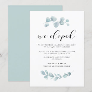 Nous avons fui faire-part mariage de verdure