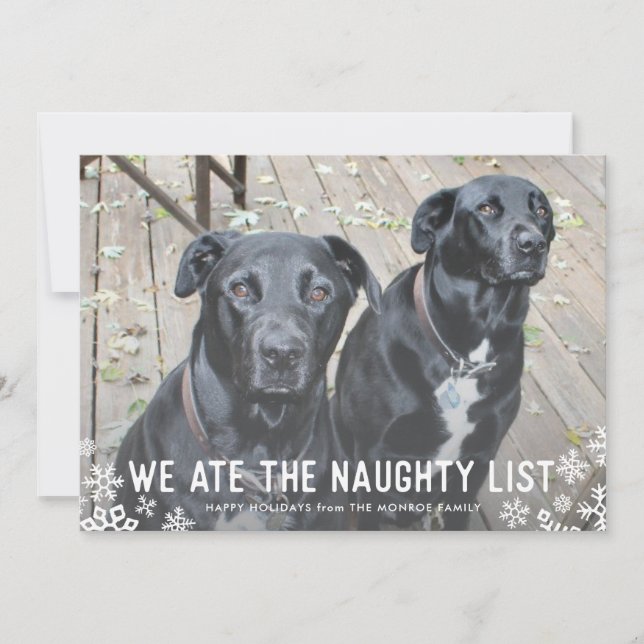 Nous avons mangé la carte de Noël drôle de chien (Devant)
