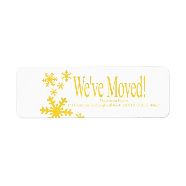 Nous avons Moved snowflake Étiquette de vacances (Devant)