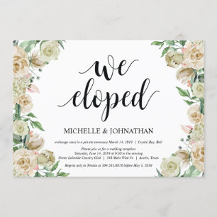 Nous avons quitté, Elopement Réception Carte d'inv