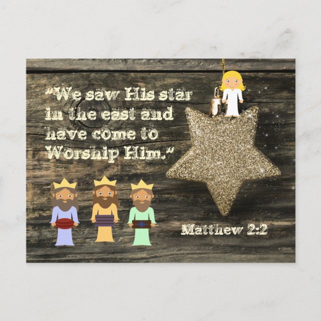 Nous Avons Vu Son Étoile, La Bible Verse Carte Pos (Devant)