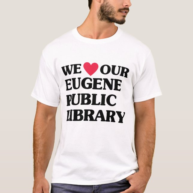 Nous (coeur) T-shirt de la bibliothèque publique E (Devant)