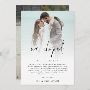 Nous Eloped 2 Photo Script Mariage carte Faire-par
