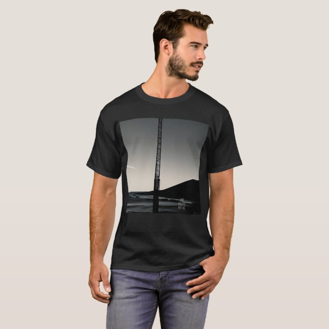 Nous étions ici avec titre hommes noir T-shirt (Devant entier)