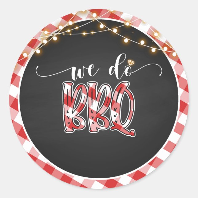 Nous faisons BBQ Round Sticker - En vichy (Devant)