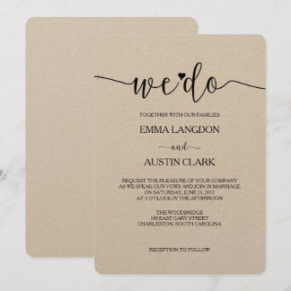 Nous faisons Faire-part de mariage - Kraft