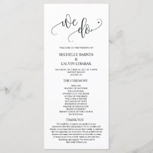 Nous faisons la carte de programme de mariage dans