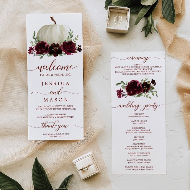 Nous faisons Mariage Programme Bourgogne Citrouill (Créateur téléchargé)