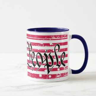 Nous la tasse de drapeau américain de personnes