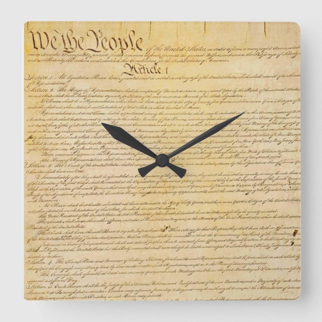Nous Le Peuple La Constitution Américaine Horloge  (Recto)