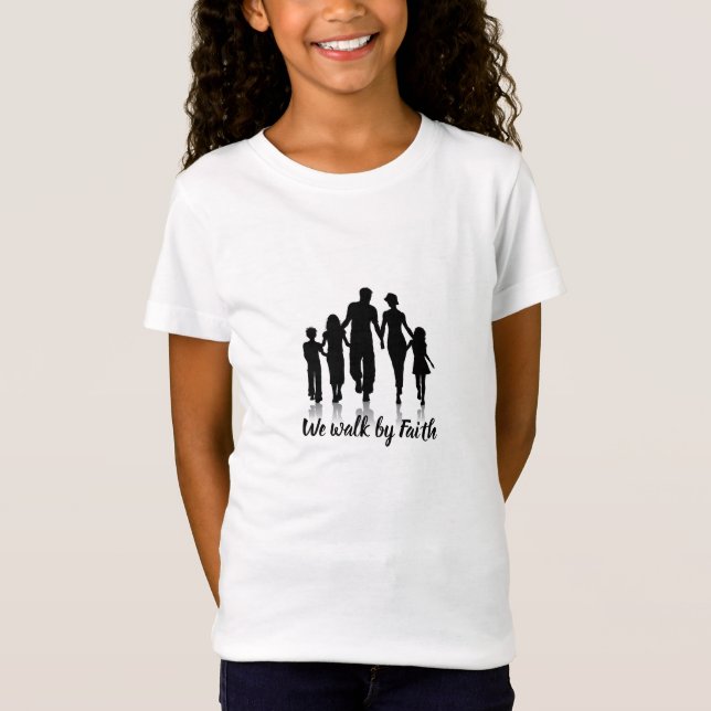 Nous marchons par la foi Famille T-shirt (Devant)