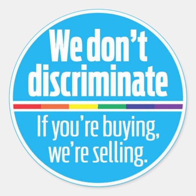 Nous ne discriminons pas les autocollants (Devant)