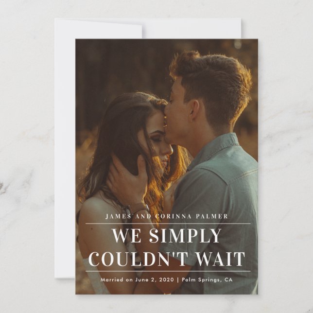 Nous ne pouvions pas attendre le faire-part mariag (Devant)