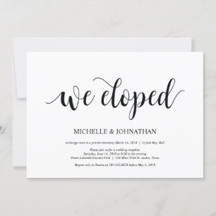 Nous nous sommes enfuis, Cartes d'invitation pour