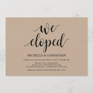 Nous nous sommes enfuis, Invitations de réception 