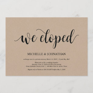 Nous nous sommes enfuis, Invitations de réception
