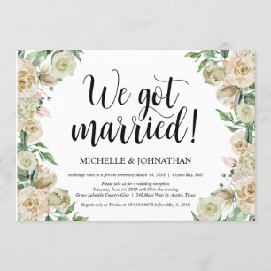 Nous nous sommes mariés Elopement Reception Carte 