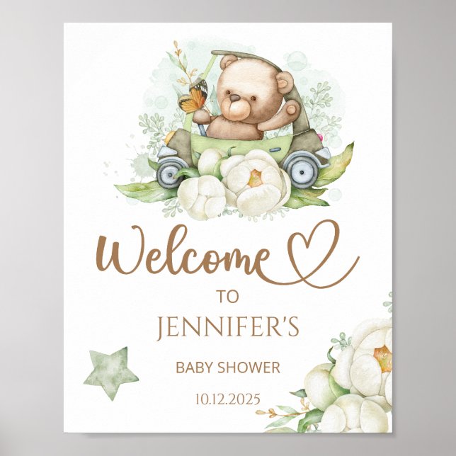 Nous pouvons attendre baby shower accueil poster (Devant)