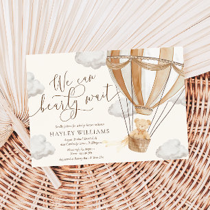 Nous Pouvons Attendre Tan Baby shower Invitation
