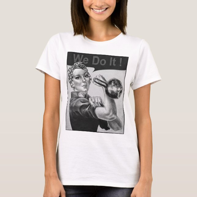 Nous pouvons le faire Kettlebell T-shirt B&W (Devant)