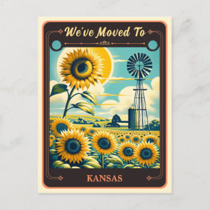 Nous sommes allés au Kansas   Carte postale Vintag