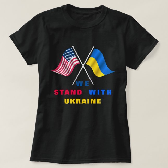 Nous Sommes Avec Les T-shirts Ukrainiens Pour Sout (Design devant)