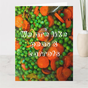 Nous sommes comme des pois et carottes carte d'ami