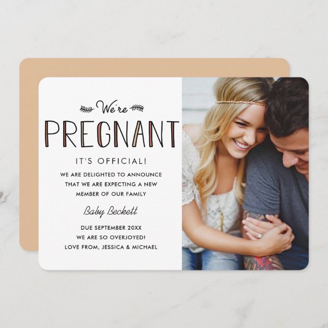 Nous sommes enceintes | Faire-part de grossesse (Devant / Derrière)