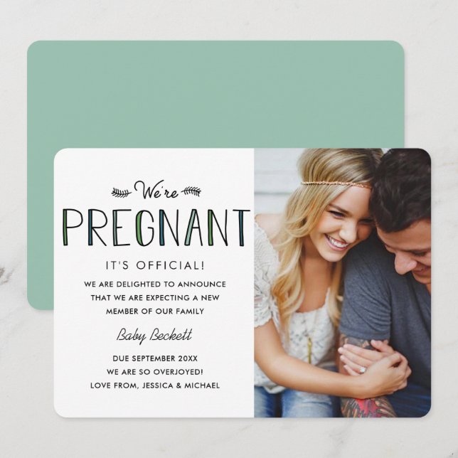 Nous sommes enceintes | Faire-part de grossesse (Devant / Derrière)