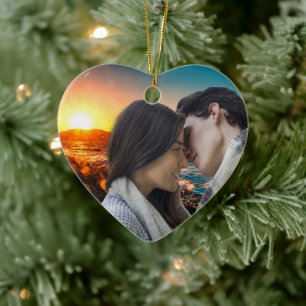 Nous sommes fiancés Ornement Personnalisé Cœur Mém