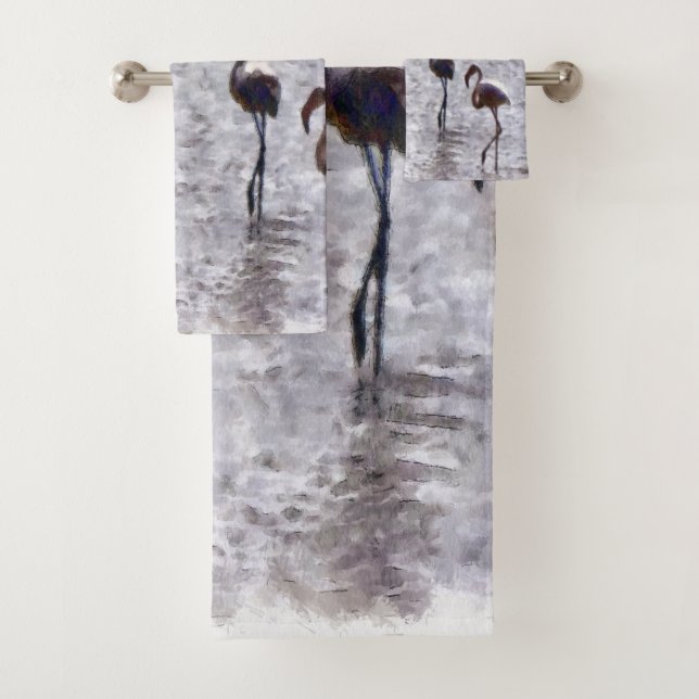 Nous Sommes Les Trois Flamants roses Aquarelle (En situation)