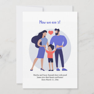 Nous Sommes Maintenant Trois Faire-part D'Adoption