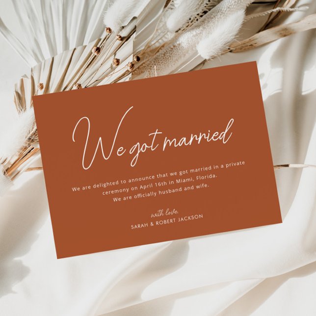 Nous sommes mariés faire-part mariage en terre cui (Créateur téléchargé)