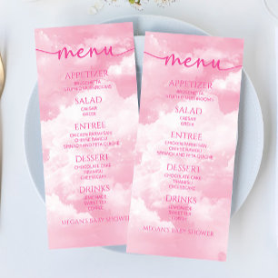 Nous Sommes Sur Cloud Neuf Baby shower Rose Menu