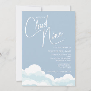 Nous sommes sur Cloud Nine Baby shower Invitation