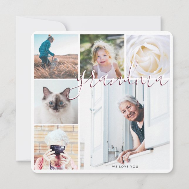 Nous t'aimons Grand-mère Photo personnalisée Carte (Devant)