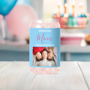 Nous t'aimons Maman Élégant Bleu Personnalisé Noms