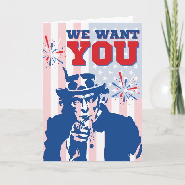 Nous voulons vous amusant 4 Juillet Carte (Devant)