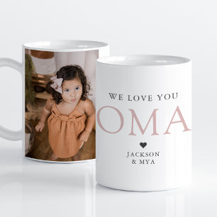 Nous Vous Aimons Oma Élégante Photo Mug