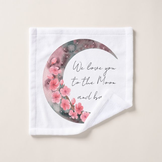 Nous Vous Aimons Sur La Lune Et De Retour (Gant de toilette)